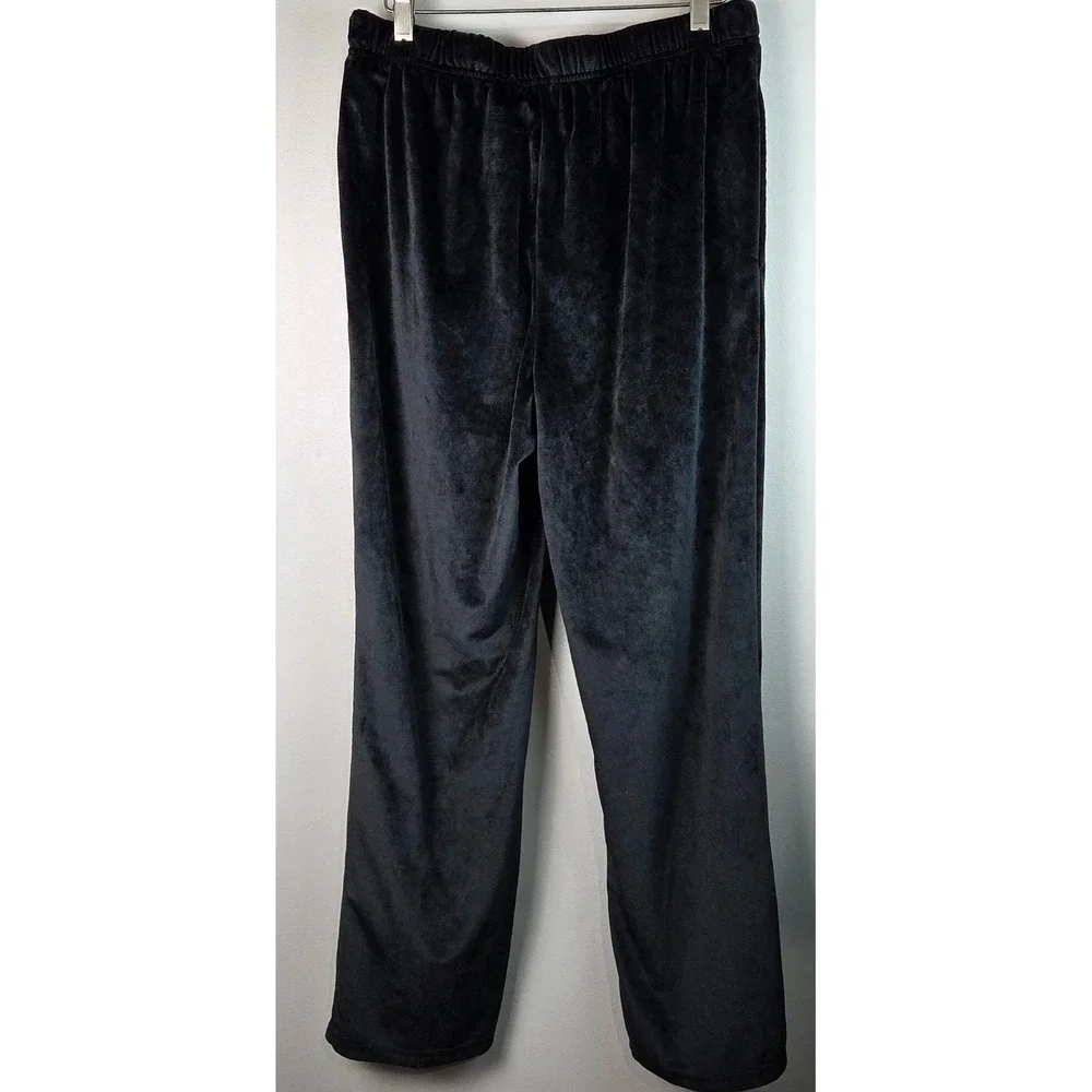 True Religion Sleepwear Mens Medium Black Good Velour Lounge Pants Pajamas